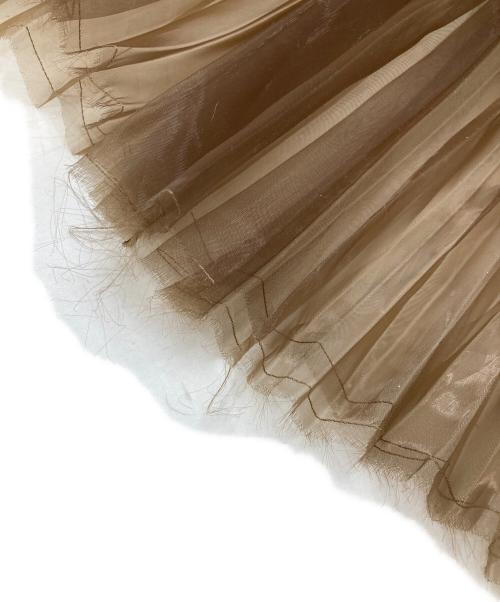 HYKE（ハイク）HYKE (ハイク) オーガンジープリーツスカート ブラウン サイズ:2の古着・服飾アイテム