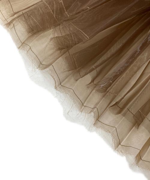 HYKE（ハイク）HYKE (ハイク) オーガンジープリーツスカート ブラウン サイズ:2の古着・服飾アイテム