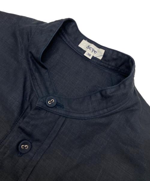 SCYE（サイ）SCYE (サイ) リネン高密度チンツタックシャツ ネイビー サイズ:38の古着・服飾アイテム