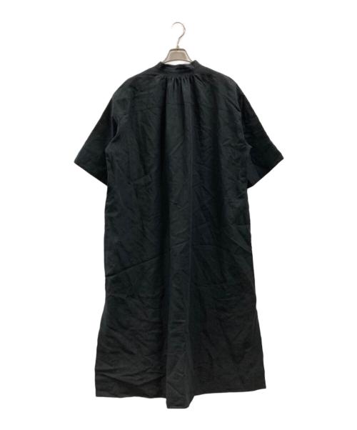 UNION LAUNCH（ユニオンランチ）UNION LAUNCH (ユニオンランチ) バンドカラーリネンワンピース ブラック サイズ:FREEの古着・服飾アイテム