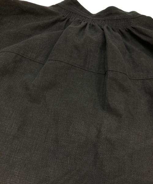UNION LAUNCH（ユニオンランチ）UNION LAUNCH (ユニオンランチ) バンドカラーリネンワンピース ブラック サイズ:FREEの古着・服飾アイテム