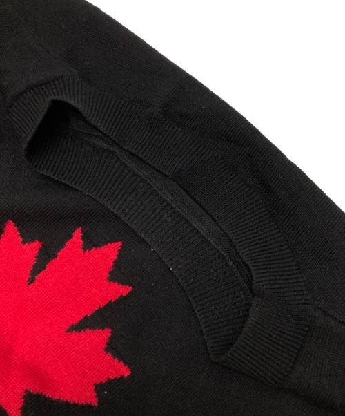 DSQUARED2（ディースクエアード）DSQUARED2 (ディースクエアード) ウール ロゴ刺繍 クルーネックセーター ブラック サイズ:XXXLの古着・服飾アイテム