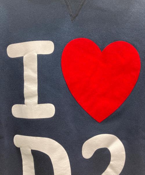 DSQUARED2（ディースクエアード）DSQUARED2 (ディースクエアード) LOVE D2 スウェットパーカー ネイビー サイズ:Sの古着・服飾アイテム