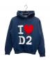 DSQUARED2（ディースクエアード）の古着「LOVE D2 スウェットパーカー」｜ネイビー