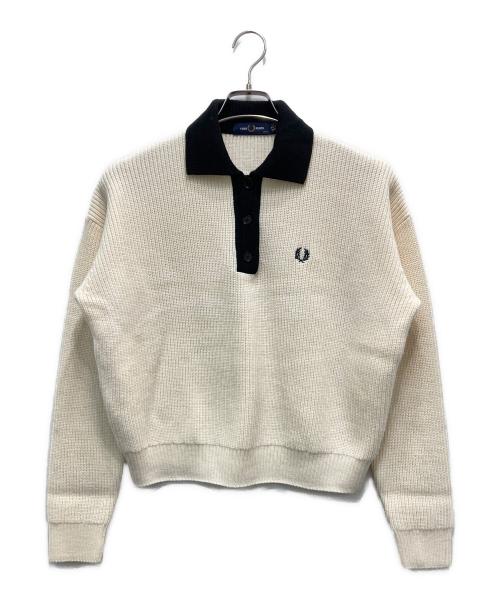 FRED PERRY（フレッドペリー）FRED PERRY (フレッドペリー) ローゲージニットポロシャツ ベージュ サイズ:36の古着・服飾アイテム