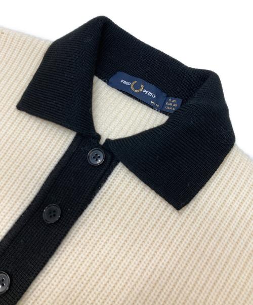 FRED PERRY（フレッドペリー）FRED PERRY (フレッドペリー) ローゲージニットポロシャツ ベージュ サイズ:36の古着・服飾アイテム