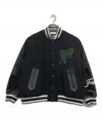 FACETASMファセッタズム）の古着「PATCHED STADIUM JACKET」｜ブラック