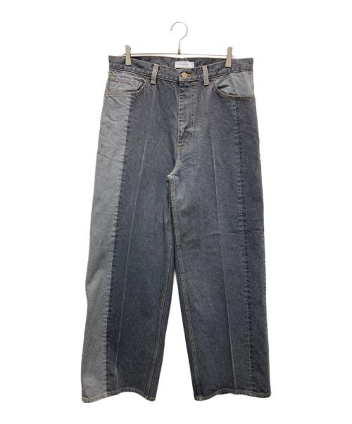 FACETASM（ファセッタズム）FACETASM (ファセッタズム) PATCHWORK DENIM PANTS グレー サイズ:4の古着・服飾アイテム