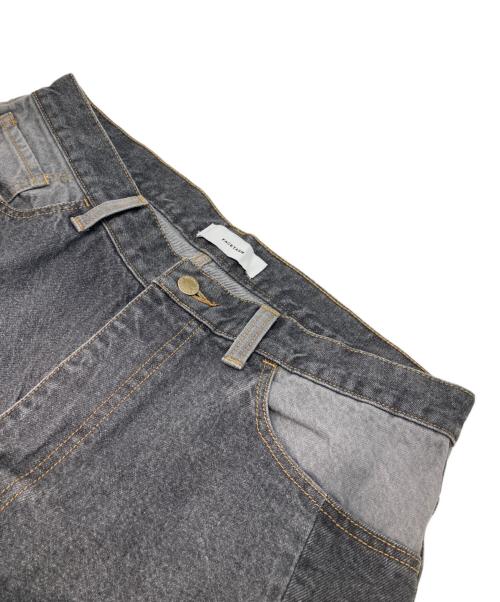FACETASM（ファセッタズム）FACETASM (ファセッタズム) PATCHWORK DENIM PANTS グレー サイズ:4の古着・服飾アイテム