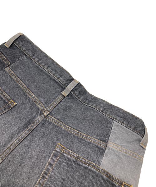 FACETASM（ファセッタズム）FACETASM (ファセッタズム) PATCHWORK DENIM PANTS グレー サイズ:4の古着・服飾アイテム