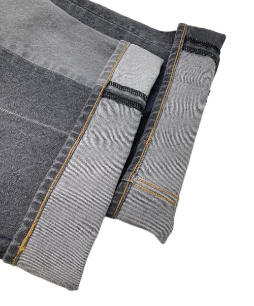 FACETASM（ファセッタズム）FACETASM (ファセッタズム) PATCHWORK DENIM PANTS グレー サイズ:4の古着・服飾アイテム