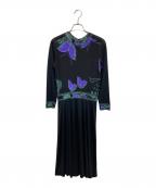 LEONARDレオナール）の古着「シルクワンピース」｜ブラック