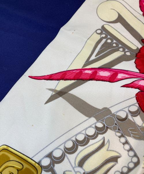 HERMES（エルメス）HERMES (エルメス) カーニバル 大仏 仏像のスカーフ ネイビーの古着・服飾アイテム