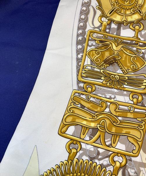 HERMES（エルメス）HERMES (エルメス) カーニバル 大仏 仏像のスカーフ ネイビーの古着・服飾アイテム