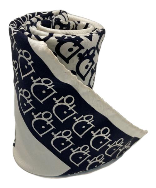 Christian Dior（クリスチャン ディオール）Christian Dior (クリスチャン ディオール) ロゴシルクスカーフ ホワイトの古着・服飾アイテム