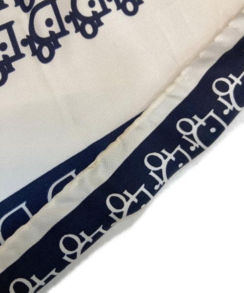 Christian Dior（クリスチャン ディオール）Christian Dior (クリスチャン ディオール) ロゴシルクスカーフ ホワイトの古着・服飾アイテム