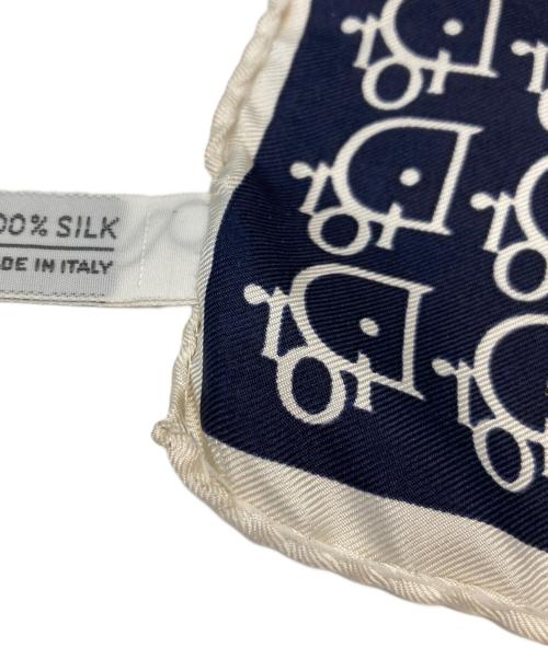 Christian Dior（クリスチャン ディオール）Christian Dior (クリスチャン ディオール) ロゴシルクスカーフ ホワイトの古着・服飾アイテム