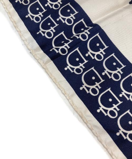 Christian Dior（クリスチャン ディオール）Christian Dior (クリスチャン ディオール) ロゴシルクスカーフ ホワイトの古着・服飾アイテム