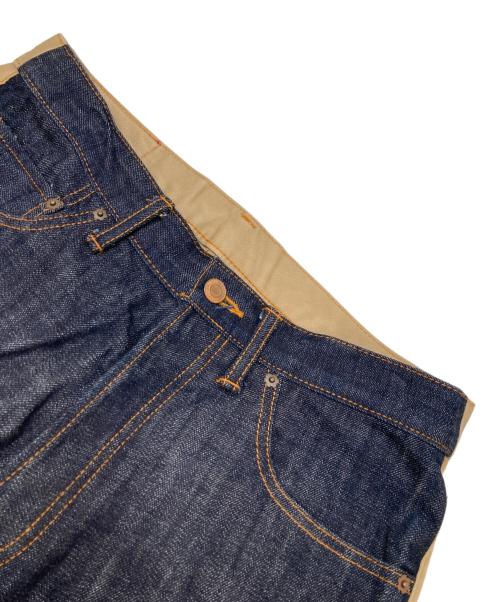 DAYTONA（デイトナ）DAYTONA (デイトナ) ドッキングデニムパンツ インディゴ×ベージュ サイズ:32の古着・服飾アイテム