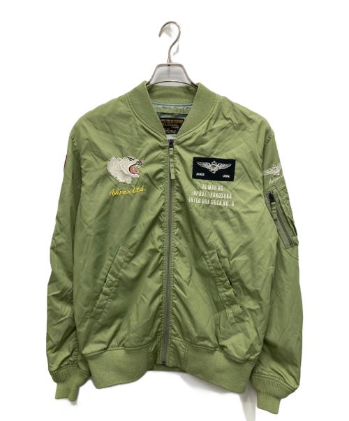AVIREX（アヴィレックス）AVIREX (アヴィレックス) 刺繍デザインMA-1ジャケット グリーン サイズ:XLの古着・服飾アイテム