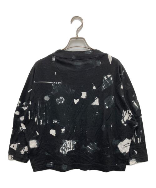 mina perhonen（ミナ ペルホネン）mina perhonen (ミナ ペルホネン) コットンカシミヤ総柄カットソー ブラック サイズ:36の古着・服飾アイテム