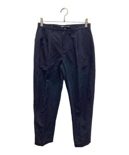 mina perhonen（ミナ ペルホネン）mina perhonen (ミナ ペルホネン) nessa コットン リネン 2タック テーパードパンツ ネイビー サイズ:36の古着・服飾アイテム