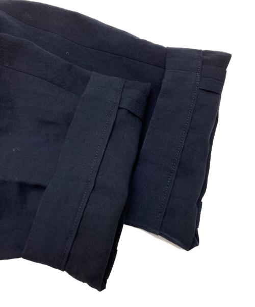 mina perhonen（ミナ ペルホネン）mina perhonen (ミナ ペルホネン) nessa コットン リネン 2タック テーパードパンツ ネイビー サイズ:36の古着・服飾アイテム