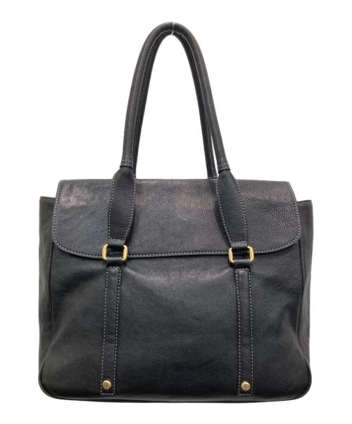 土屋鞄（ツチヤカバン）土屋鞄 (ツチヤカバン) フラップ付レザートートバッグ ブラックの古着・服飾アイテム