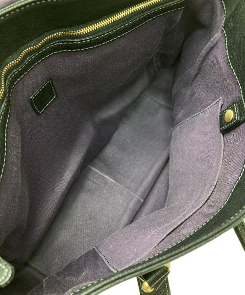 土屋鞄（ツチヤカバン）土屋鞄 (ツチヤカバン) フラップ付レザートートバッグ ブラックの古着・服飾アイテム