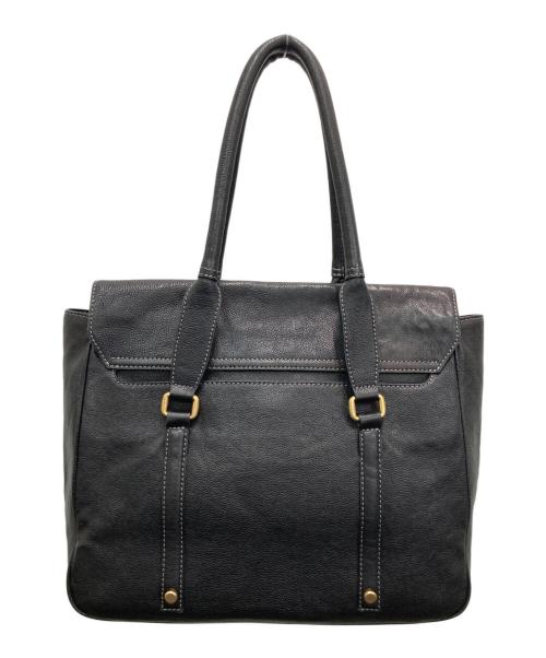 土屋鞄（ツチヤカバン）土屋鞄 (ツチヤカバン) フラップ付レザートートバッグ ブラックの古着・服飾アイテム