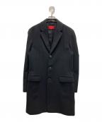 HUGO HUGO BOSSヒューゴ ヒューゴボス）の古着「ウールカシミヤチェスターコート」｜ブラック