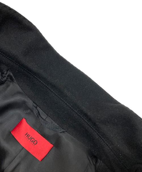 HUGO HUGO BOSS（ヒューゴ ヒューゴボス）HUGO HUGO BOSS (ヒューゴ ヒューゴボス) ウールカシミヤチェスターコート ブラック サイズ:44の古着・服飾アイテム