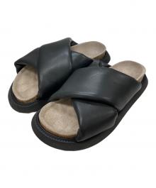 MAISON SPECIAL×SPECIAL SHOES FACTORY（メゾンスペシャル×スペシャルシューズファクトリー）の古着「クロスストラップサンダル」｜ブラック