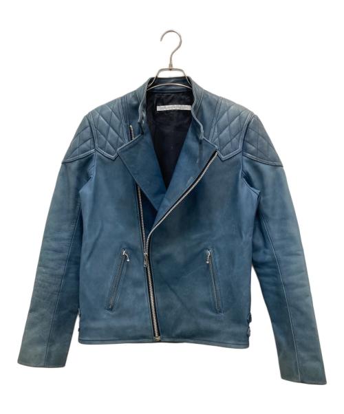 JOHN LAWRENCE SULLIVAN（ジョン ローレンス サリバン）JOHN LAWRENCE SULLIVAN (ジョン ローレンス サリバン) ホースレザーライダースジャケット ネイビー サイズ:40の古着・服飾アイテム