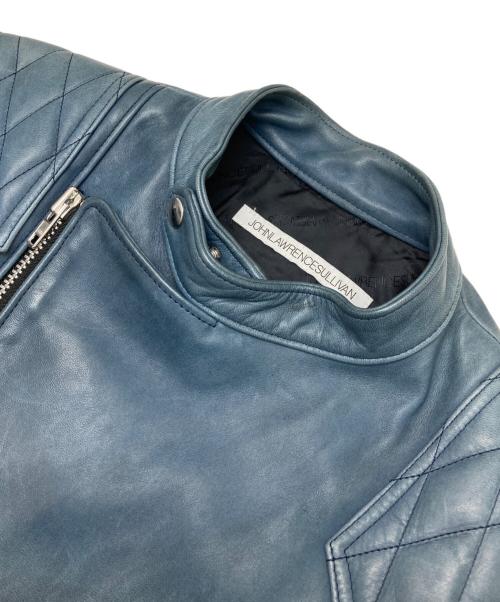 JOHN LAWRENCE SULLIVAN（ジョン ローレンス サリバン）JOHN LAWRENCE SULLIVAN (ジョン ローレンス サリバン) ホースレザーライダースジャケット ネイビー サイズ:40の古着・服飾アイテム