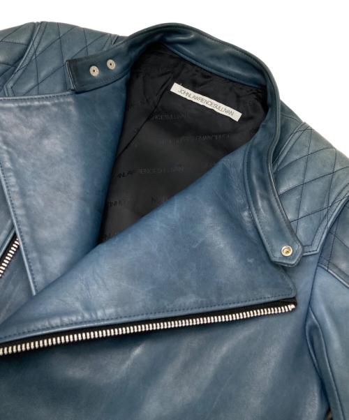 JOHN LAWRENCE SULLIVAN（ジョン ローレンス サリバン）JOHN LAWRENCE SULLIVAN (ジョン ローレンス サリバン) ホースレザーライダースジャケット ネイビー サイズ:40の古着・服飾アイテム