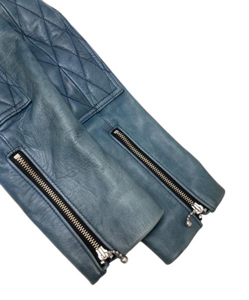 JOHN LAWRENCE SULLIVAN（ジョン ローレンス サリバン）JOHN LAWRENCE SULLIVAN (ジョン ローレンス サリバン) ホースレザーライダースジャケット ネイビー サイズ:40の古着・服飾アイテム