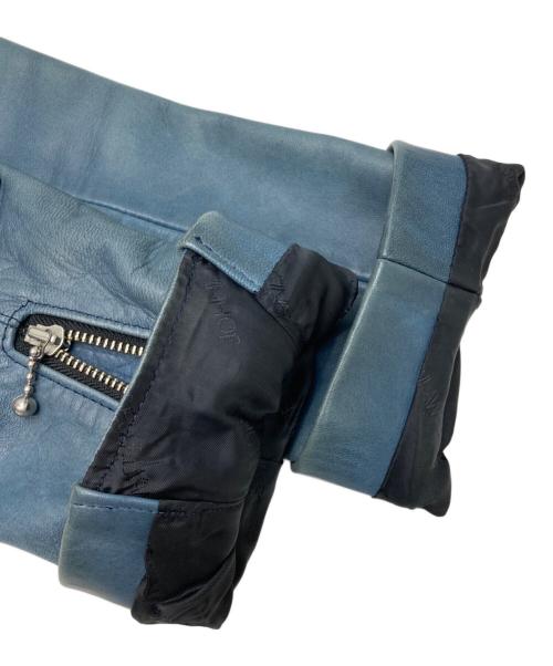 JOHN LAWRENCE SULLIVAN（ジョン ローレンス サリバン）JOHN LAWRENCE SULLIVAN (ジョン ローレンス サリバン) ホースレザーライダースジャケット ネイビー サイズ:40の古着・服飾アイテム