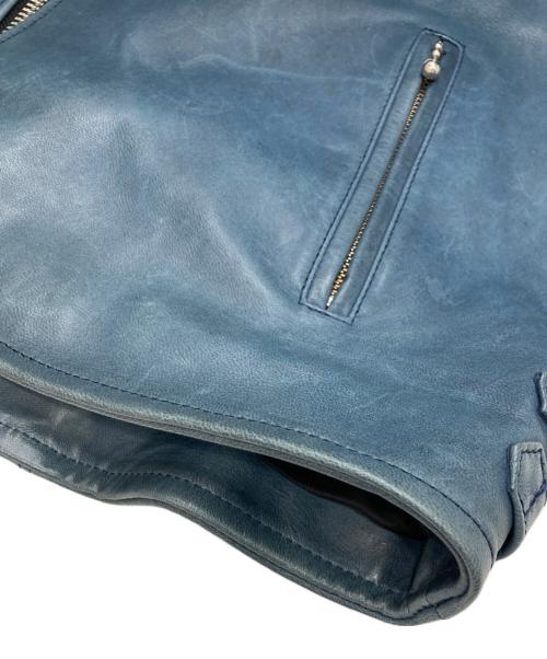 JOHN LAWRENCE SULLIVAN（ジョン ローレンス サリバン）JOHN LAWRENCE SULLIVAN (ジョン ローレンス サリバン) ホースレザーライダースジャケット ネイビー サイズ:40の古着・服飾アイテム