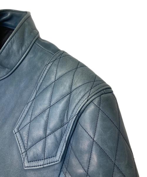 JOHN LAWRENCE SULLIVAN（ジョン ローレンス サリバン）JOHN LAWRENCE SULLIVAN (ジョン ローレンス サリバン) ホースレザーライダースジャケット ネイビー サイズ:40の古着・服飾アイテム