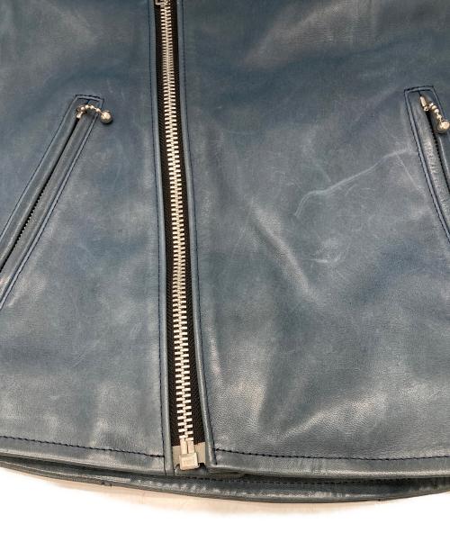 JOHN LAWRENCE SULLIVAN（ジョン ローレンス サリバン）JOHN LAWRENCE SULLIVAN (ジョン ローレンス サリバン) ホースレザーライダースジャケット ネイビー サイズ:40の古着・服飾アイテム