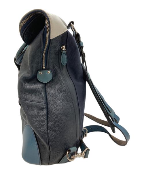 fico prodotto di GANZO（フィーコ プロドット ディ ガンゾ）Fico prodotto di GANZO (フィーコ プロドット ディ ガンゾ) レザーバックパック ネイビーの古着・服飾アイテム