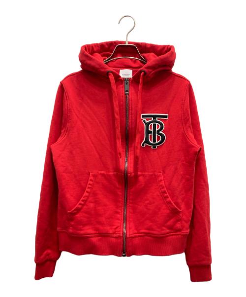 BURBERRY LONDON（バーバリーロンドン）BURBERRY LONDON (バーバリーロンドン) TB刺繍ロゴジップパーカー レッド サイズ:XSの古着・服飾アイテム