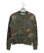 OFFWHITEオフホワイト）の古着「迷彩ロゴスウェット」｜オリーブ