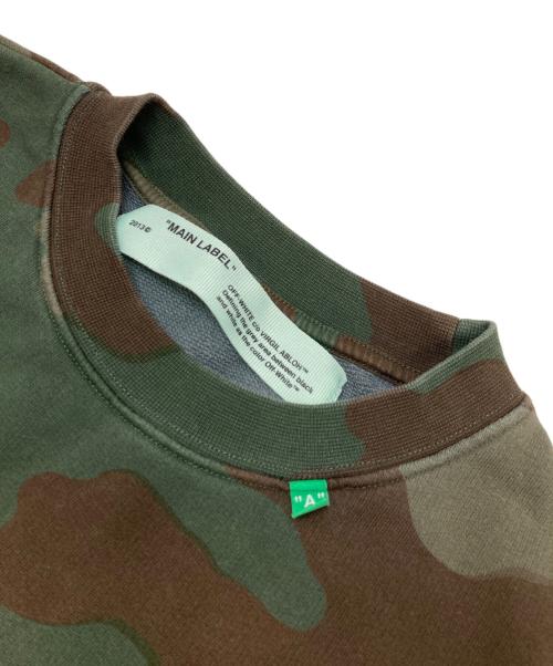 OFFWHITE（オフホワイト）OFFWHITE (オフホワイト) 迷彩ロゴスウェット オリーブ サイズ:Sの古着・服飾アイテム