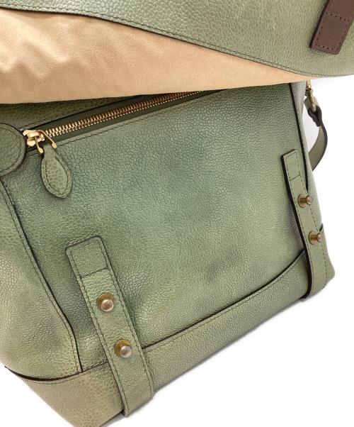 GANZO（ガンゾ）GANZO (ガンゾ) フラップ付レザーショルダーバッグ グリーンの古着・服飾アイテム