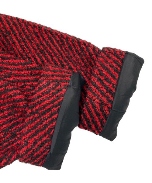 Mila Owen（ミラオーウェン）Mila Owen (ミラオーウェン) ミックスカラーミディステンカラーコート レッド サイズ:1の古着・服飾アイテム