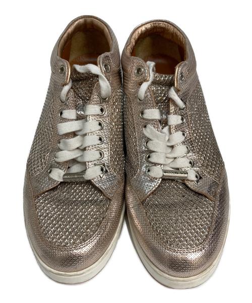 JIMMY CHOO（ジミーチュウ）JIMMY CHOO (ジミーチュウ) ラメローカットスニーカー ピンク サイズ:36の古着・服飾アイテム