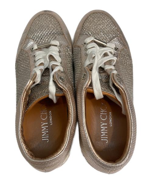 JIMMY CHOO（ジミーチュウ）JIMMY CHOO (ジミーチュウ) ラメローカットスニーカー ピンク サイズ:36の古着・服飾アイテム