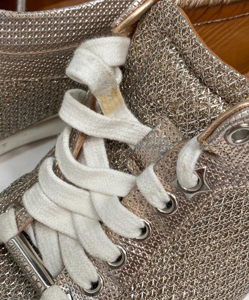JIMMY CHOO（ジミーチュウ）JIMMY CHOO (ジミーチュウ) ラメローカットスニーカー ピンク サイズ:36の古着・服飾アイテム
